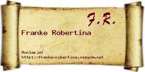 Franke Robertina névjegykártya